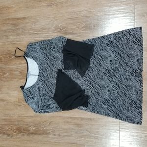 (S) Sears Classic Sheer Statement Sleeves Dots Patterned Evening Patterned